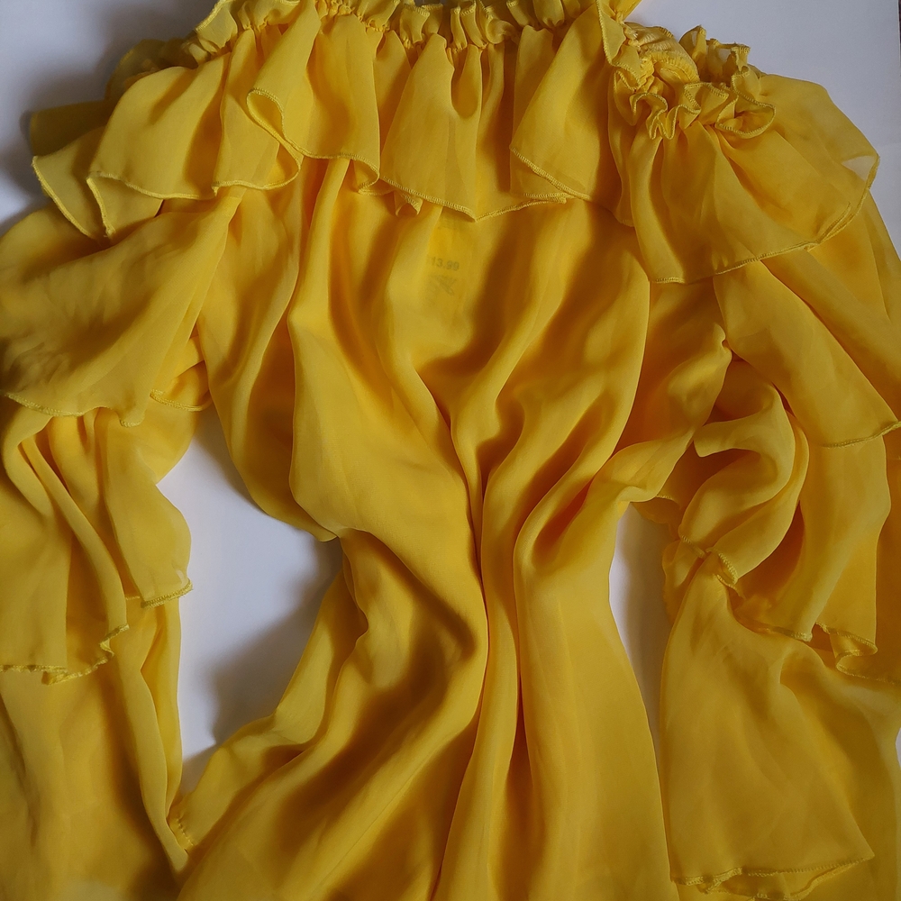 Sunshine Yellow Ruffled Blouse - Picture 3 of 10